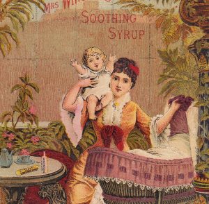 Lovely Victorian Mother and Child among parlor ferns.