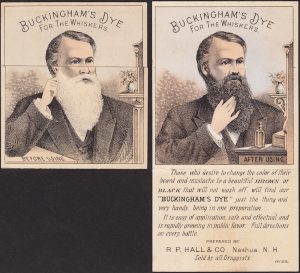 Buckingham Whisker Dye Before and After Metamorphic Victorian Advertising Trade Card