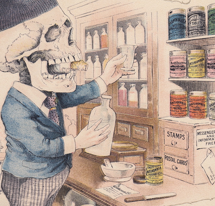 Pharmacist Skeleton Drug Store