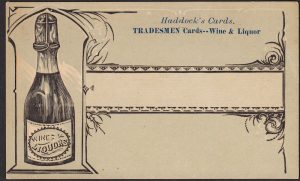 Haddock company of Philadelphia: Wine & Liquor "Tradesmen Card."